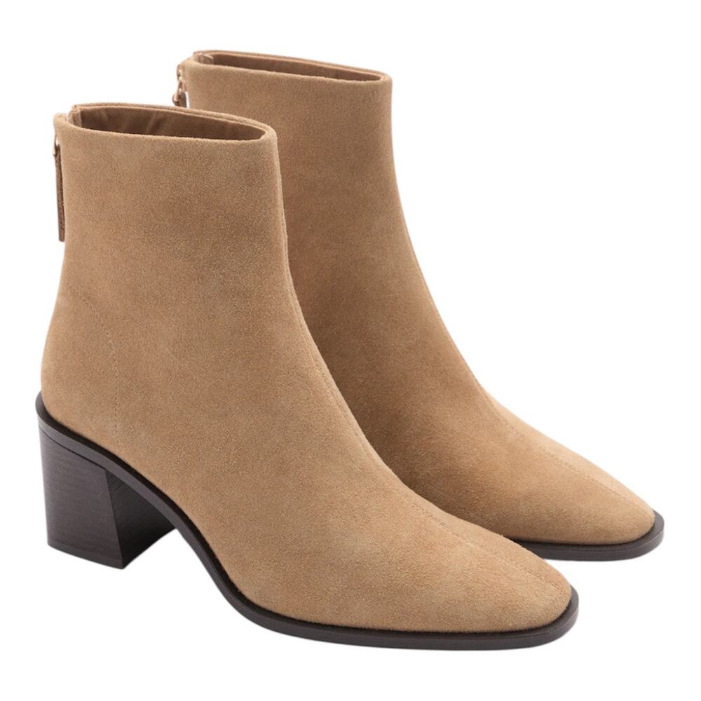 Mango Suede Boots Women Tan 39 NWOT
